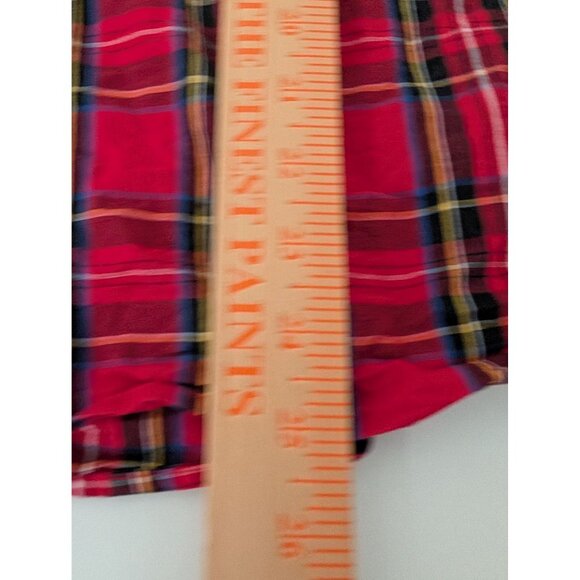 J Crew Factory Plaid Tartan Shirt Womens Size Large Red Long Sleeve Button Up - Picture 9 of 9